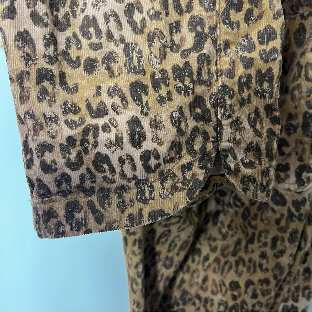 Anthropologie Brown Leopard Print Drawstring Pants